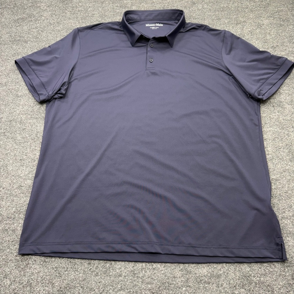 Mizzen+Main Mens XL Classic Fit Performance Polo Navy Blue JFA Foundation Logo